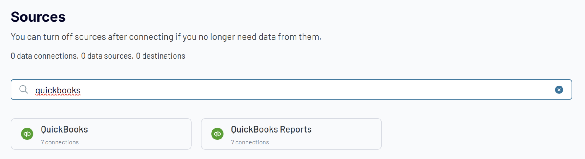 choose quickbooks data source